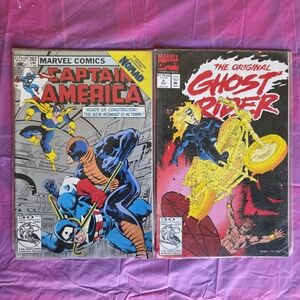 Lot of 2 Captain America & The Original Ghost Rider Comics By Marvel, '83-'92